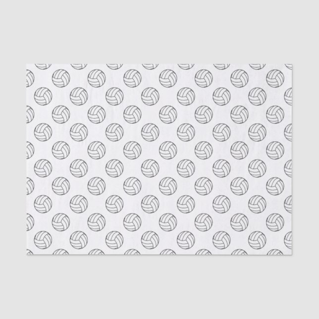Papel De Seda Balones de Voleibol Blanco/Negro, Blanco (Anverso)