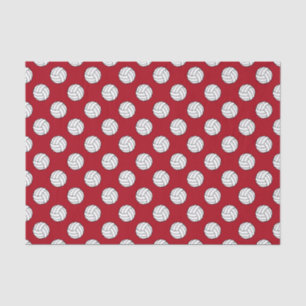 Papel De Seda Balones de Voleibol Blanco/Negro, Rojo Oscuro