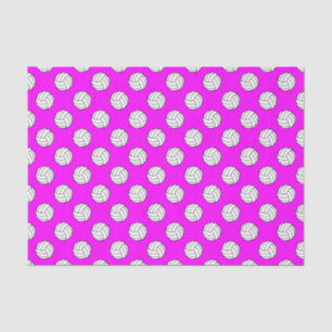 Papel De Seda Balones de Voleibol Blanco/Negro, Rosa