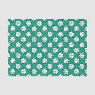 Papel De Seda Balones de Voleibol Blanco/Negro, Verde Esmeralda