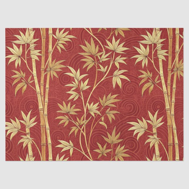 Papel De Seda Bambú Carmesí East Asian (1) (Anverso)
