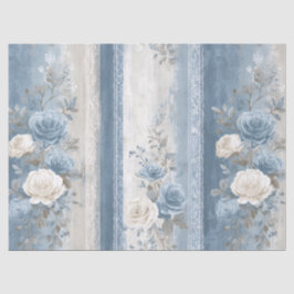 Papel De Seda Banda azul para bebés y encaje