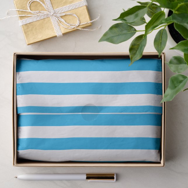 Papel De Seda Banda azul y blanca (Regalo )