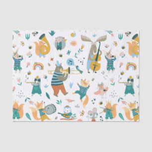 Papel De Seda Banda de animales coloridos