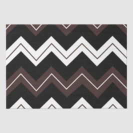 Papel De Seda Banda de Chevron Black White Brown