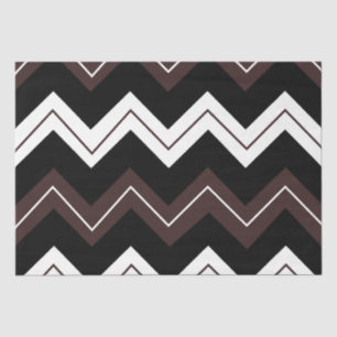 Papel De Seda Banda de Chevron Black White Brown