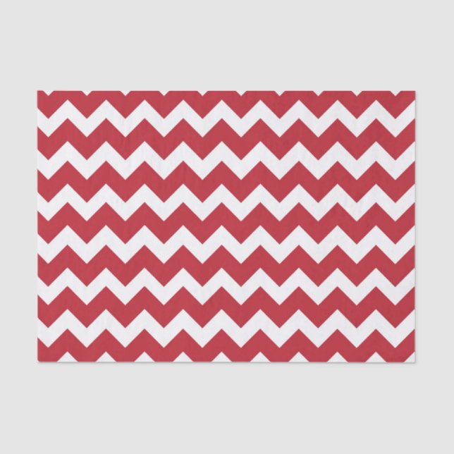 Papel De Seda Banda de Chevron roja y blanca (Anverso)