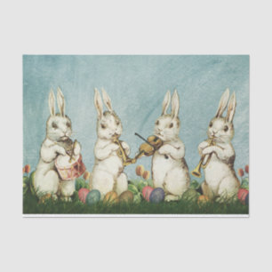 Papel De Seda Banda de conejo de Pascua Vintage (no IA) genuina