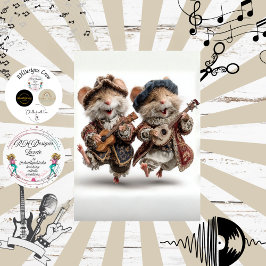 Papel De Seda Banda de Funk Plumas Pelaje Ratones Minstrel Decou