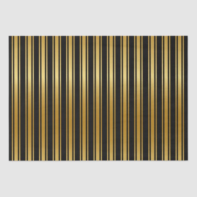 Papel De Seda Banda Negra Y Oro (Anverso)