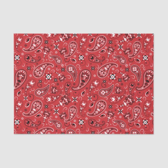 Papel De Seda Bandana Red Paisley (Anverso)