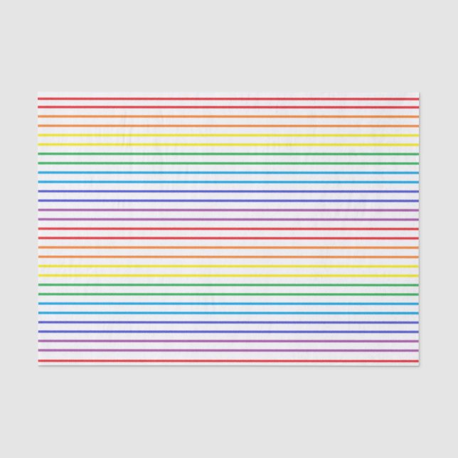 Papel De Seda Bandas arcoiris delineadas (Anverso)