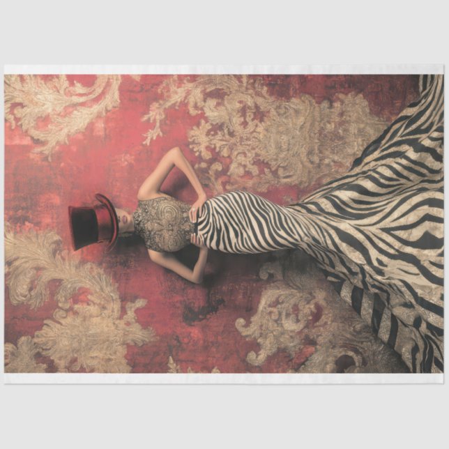 Papel De Seda Bandas audaces, Dama sofisticada, Patina Damask (Anverso)