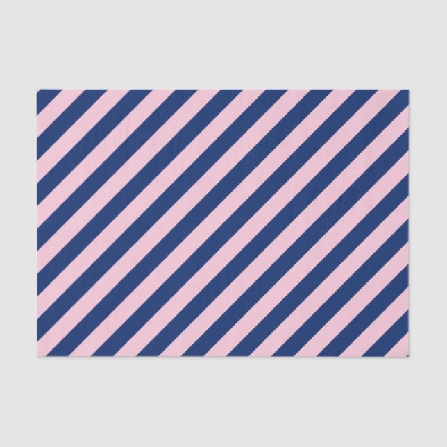 Papel De Seda Bandas azules y rosas reales (Anverso)