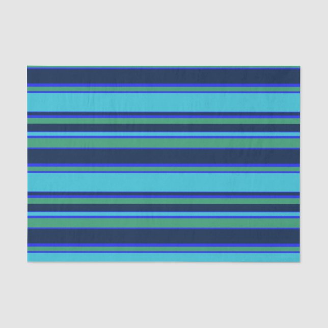 Papel De Seda Bandas azules y verdes (Anverso)