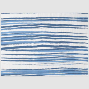 Papel De Seda Bandas costeras modernas en blanco y azul