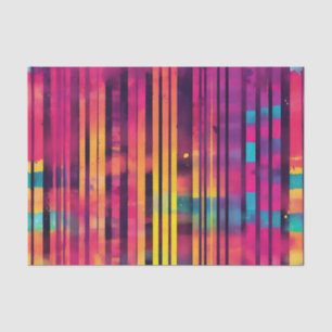 Papel De Seda Bandas de acuarela de neón eléctrico