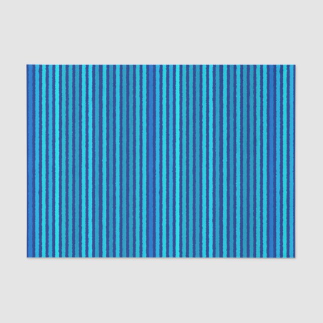 Papel De Seda Bandas de Chalk - Cobalto y azul cielo (Anverso)