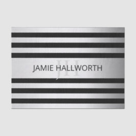 Papel De Seda Bandas de color negro y negro de imitación de plat