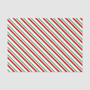 Papel De Seda Bandas de golosinas, rojas, verdes y blancas