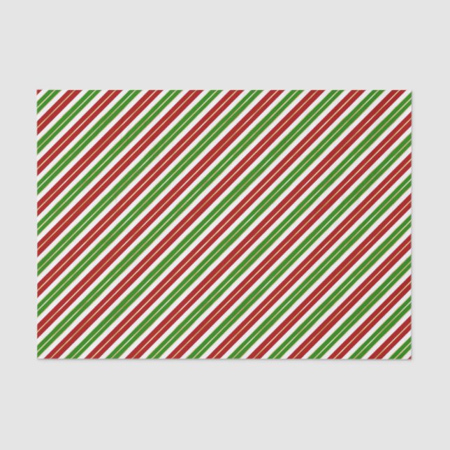 Papel De Seda Bandas de Navidades Rojo, Verde y Oro (Anverso)