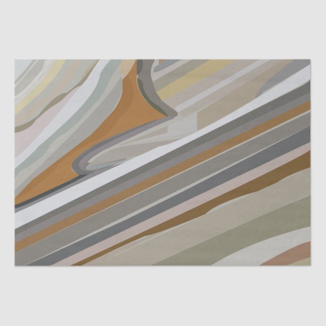 Papel De Seda Bandas de piedra de mármol gris dorado (Anverso)