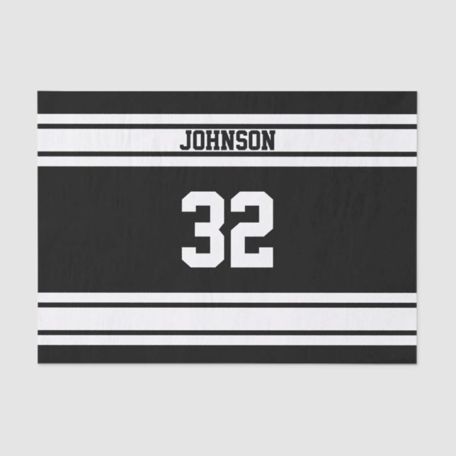 Papel De Seda Bandas deportivas en blanco y negro (Anverso)