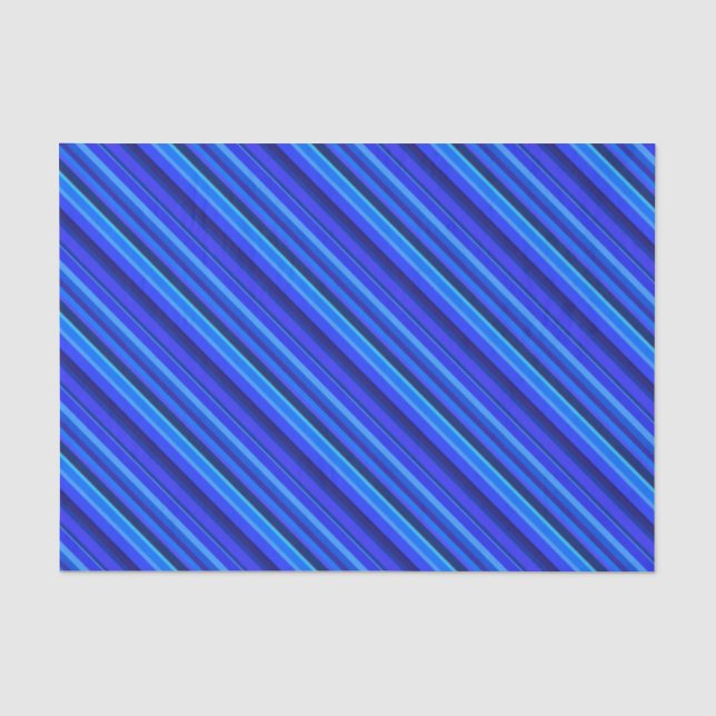 Papel De Seda Bandas diagonales azules (Anverso)