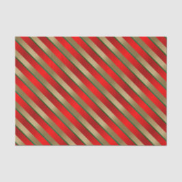 Papel De Seda Bandas diagonales rojas, doradas y verdes