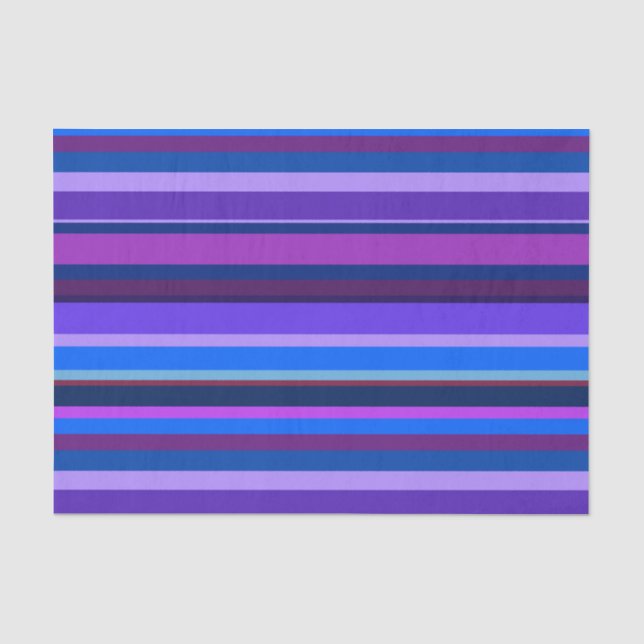 Papel De Seda Bandas horizontales azules y violetas (Anverso)