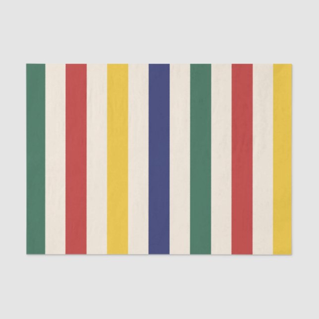 Papel De Seda Bandas horizontales coloridas (Anverso)