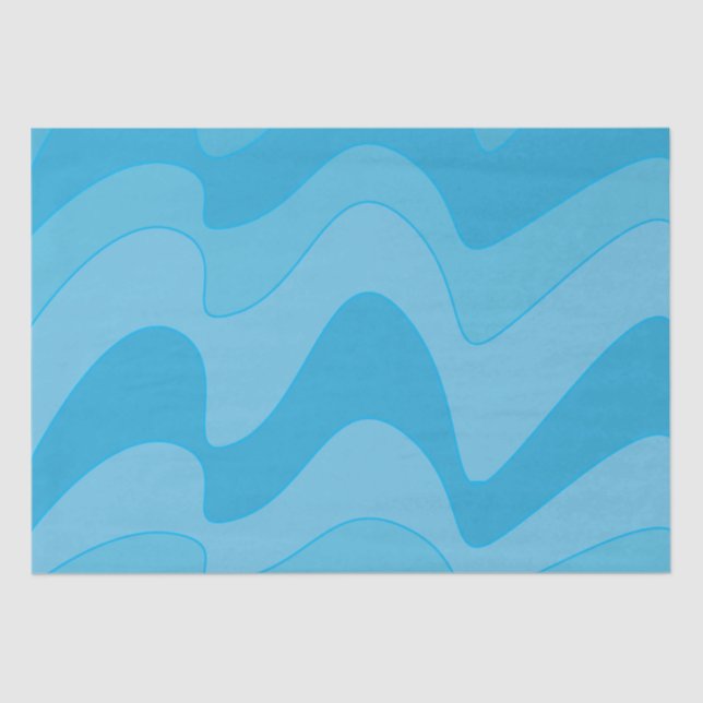 Papel De Seda Bandas onduladas azules (Anverso)