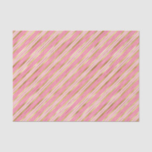 Papel De Seda Bandas rosadas y doradas