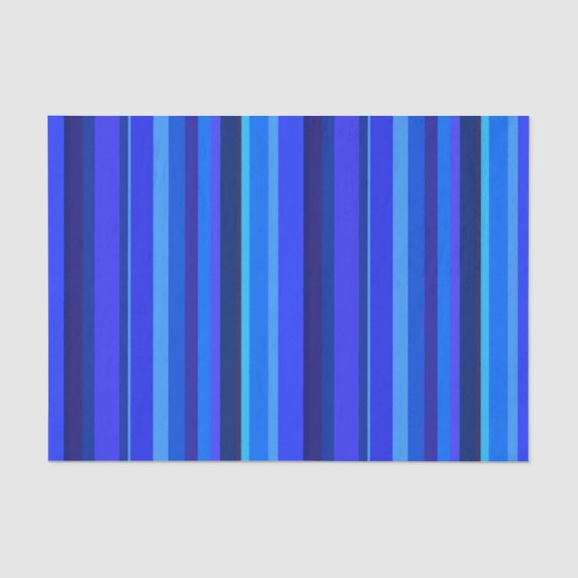 Papel De Seda Bandas verticales azules (Anverso)