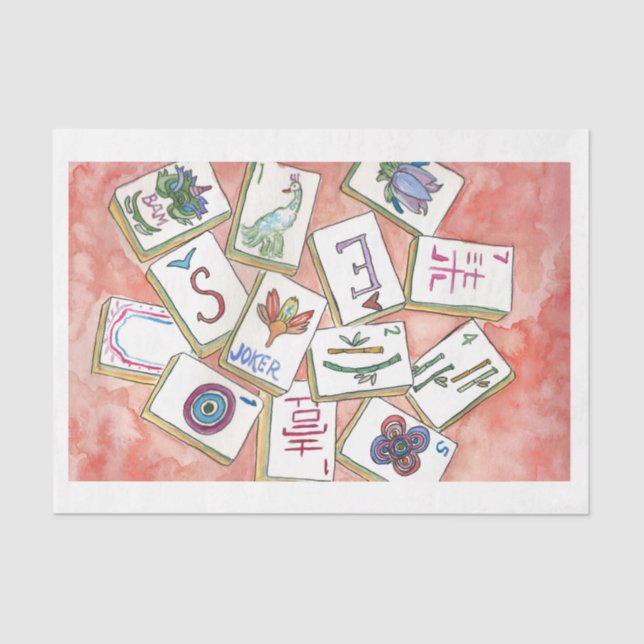 Papel De Seda bandeja de mosaicos rosa (Anverso)