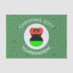 Papel De Seda Bandera afroamericana Ángel de Navidad Personaliza