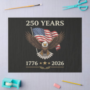 Papel De Seda Bandera Americana Águila 250 Años 1776 2026