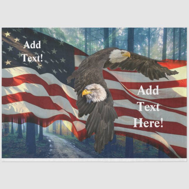 Papel De Seda Bandera americana águila calva (Anverso)