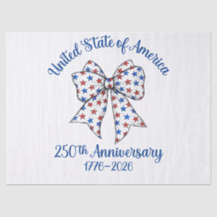 Papel De Seda Bandera Americana del 4 de Julio Vintage 250 Años 