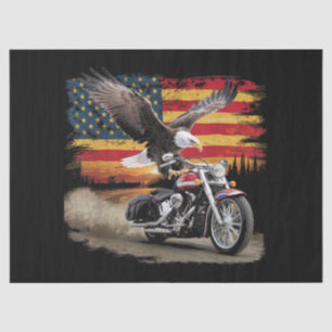 Papel De Seda Bandera Americana Motocicleta Tshirt Estados Unido