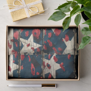 Papel De Seda Bandera Americana Rústica Estampado de Leopardo (5