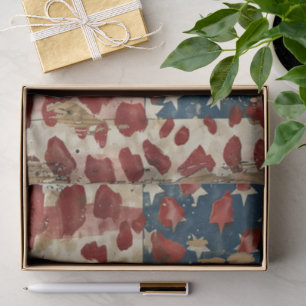 Papel De Seda Bandera Americana Rústica Estampado de Leopardo (6