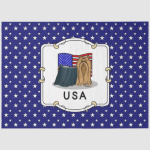 Papel De Seda Bandera Americana USA Yorkshire Terrier (Yorkie Do