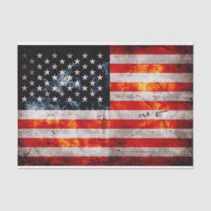 Papel De Seda Bandera Americana Vintage Deteriorada por el Clima