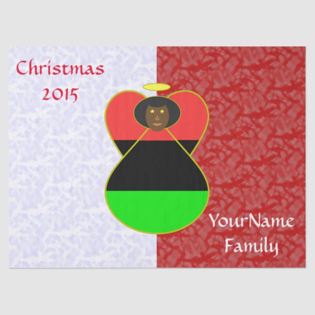 Papel De Seda Bandera Ángel de la diáspora africana blanca roja  (Anverso)