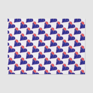 Papel De Seda Bandera australiana en forma de corazón con borde