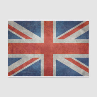 Papel De Seda Bandera BRITÁNICA de Union Jack en texturas retras