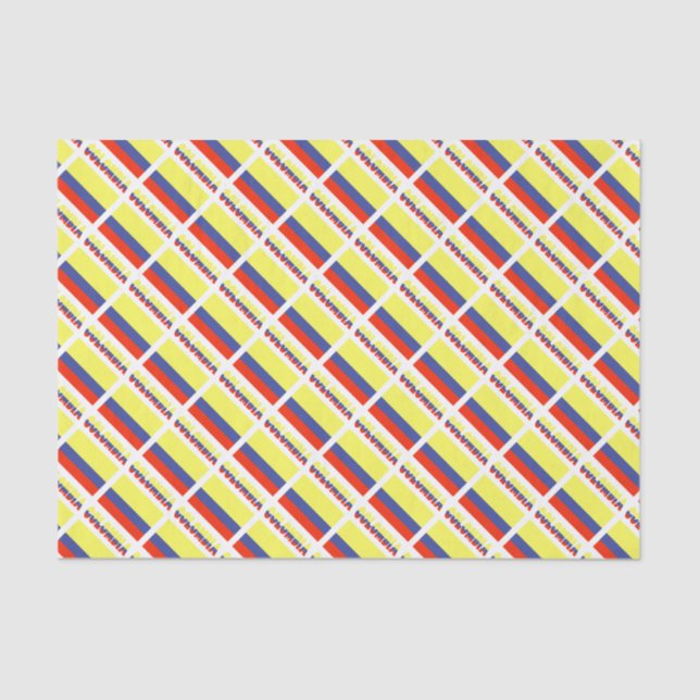 Papel De Seda Bandera colombiana y COLOMBIA (Anverso)