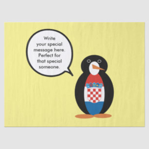 Papel De Seda Bandera croata Ms Penguin Personalizada hablando 