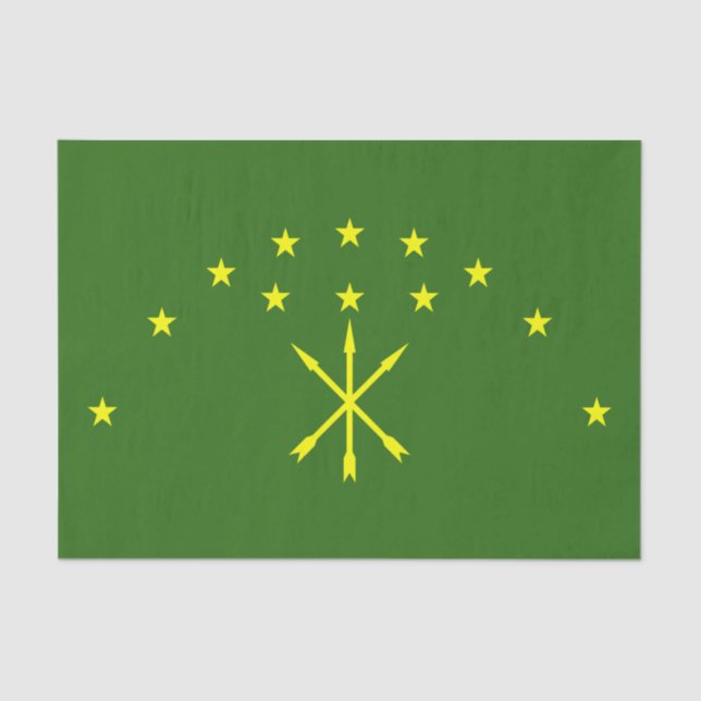 Papel De Seda Bandera de Adygea Patriótica (Anverso)